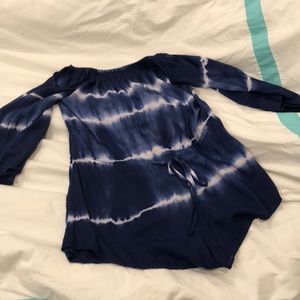 Blue and White Tye-Dye Romper